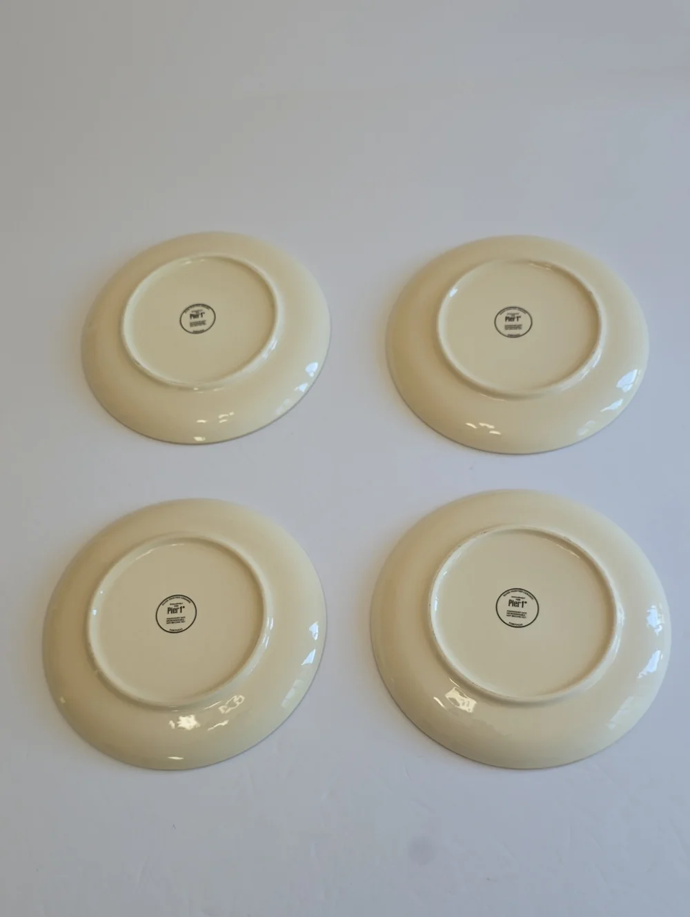 Pier 1 Set Of 4 Moody Blooms Floral Salad Plates Handpainted Ceramic Portugal